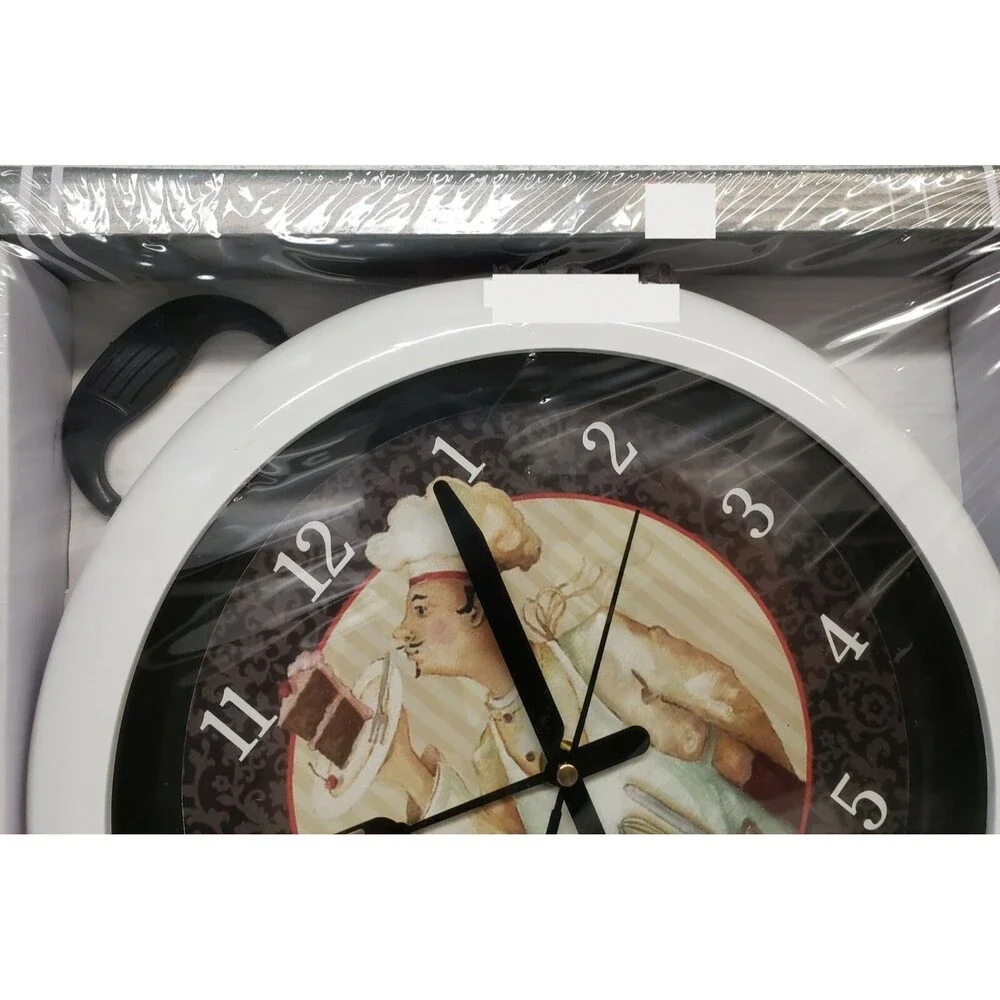 Plastic Kitchen Wall Clock, PAN SHAPE, 14